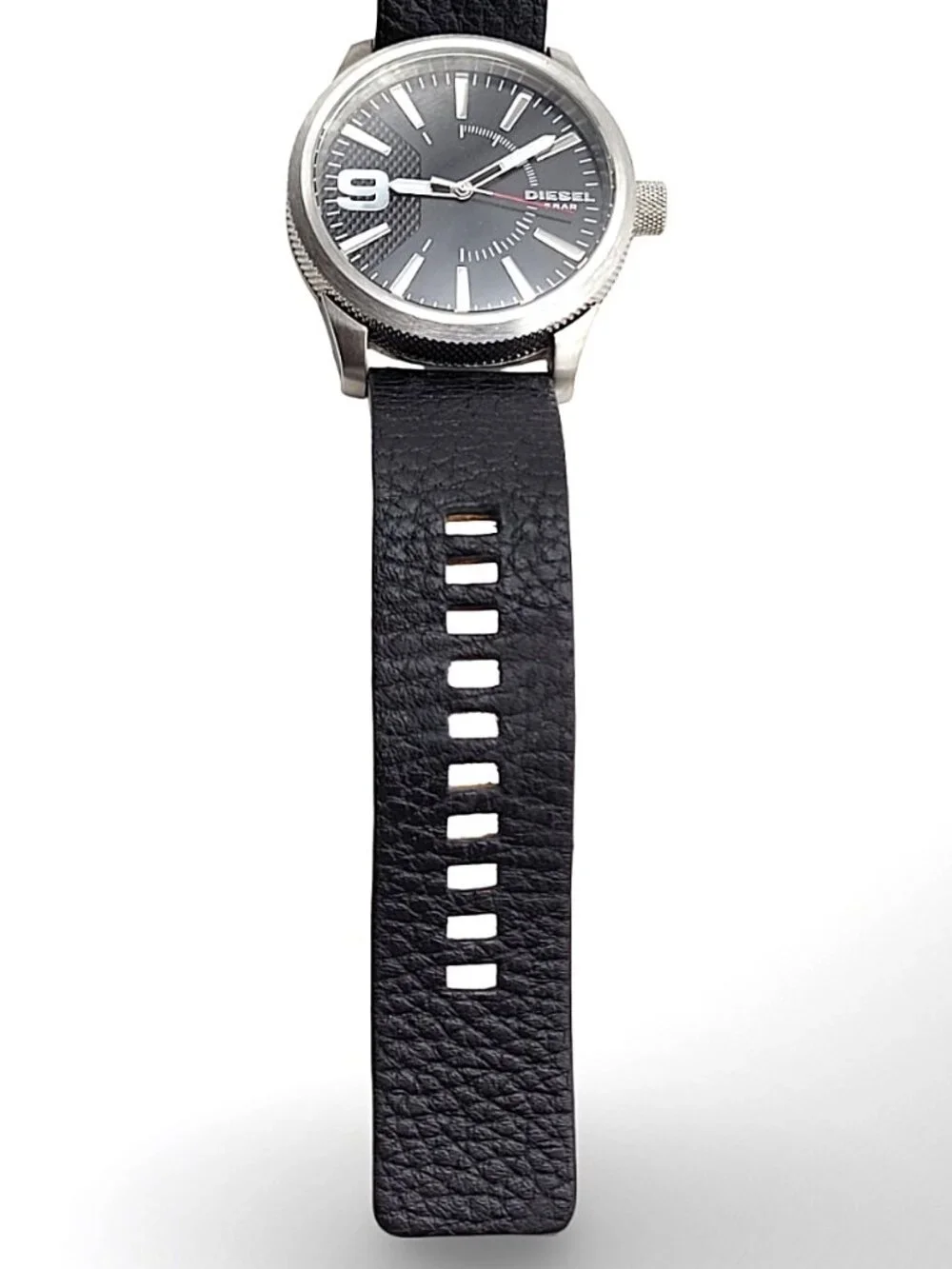Diesel Rasp DZ1766 Men’s Black Leather Oversized Watch